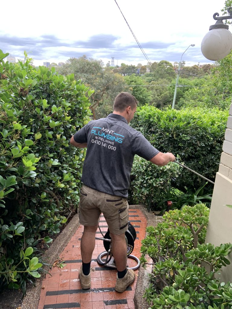One of our local plumbers clearing a blocked drains