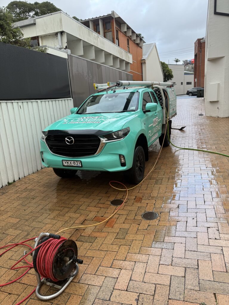 Our plumbers onsite for a jet blasting job
