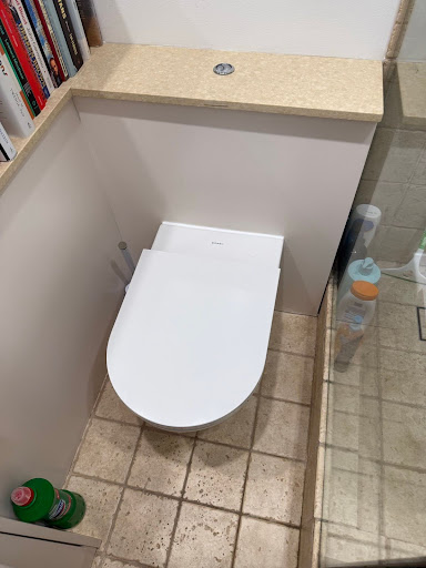 A toilet installed by a local plumber